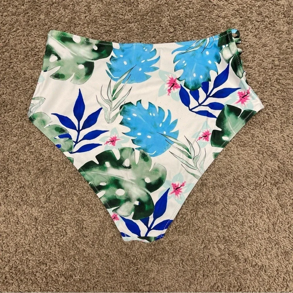 Cupshe bikini bottoms size XL tropical‎ beach swimsuit Hawaiian bright womens